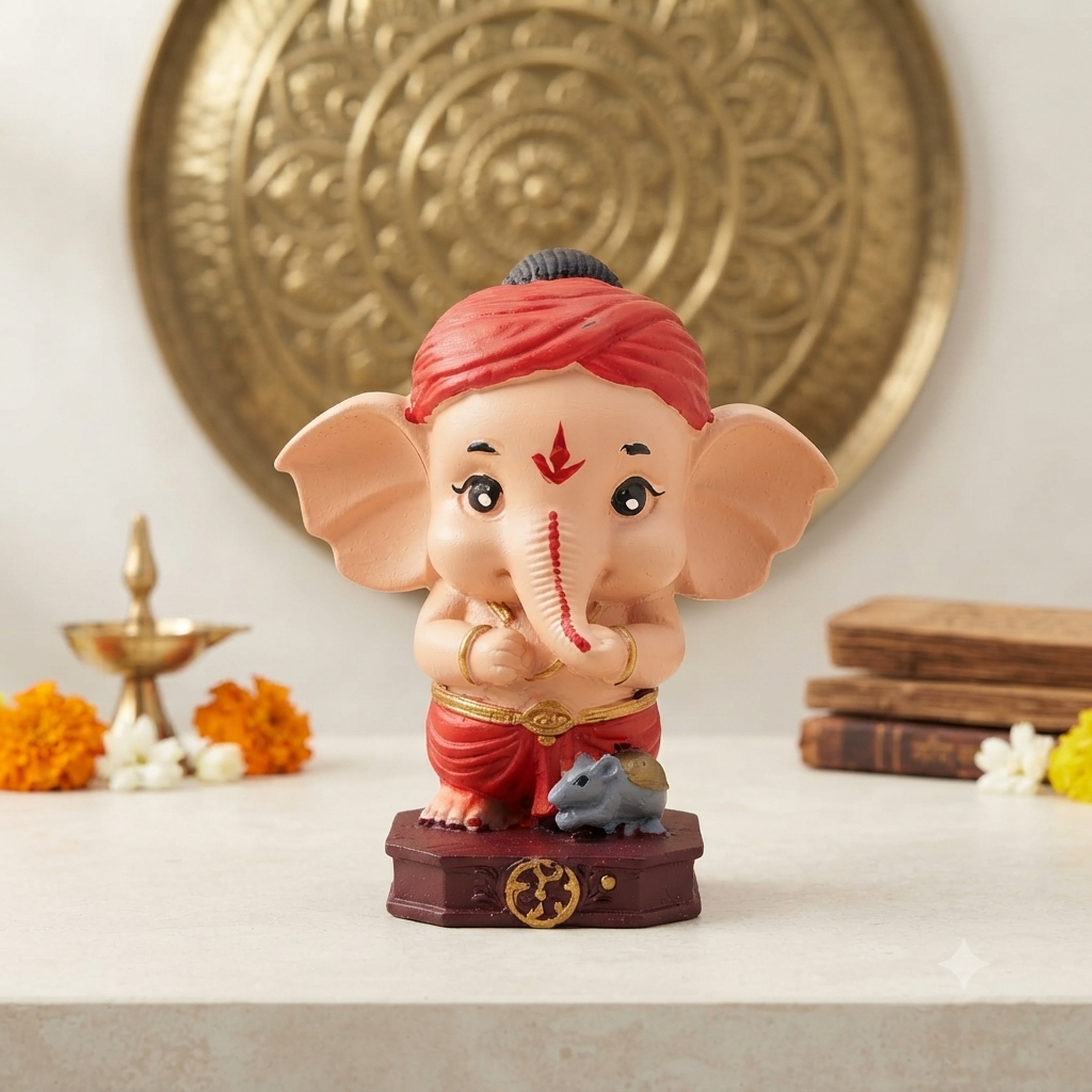 Little Ganesha with Mouse for Prosperity